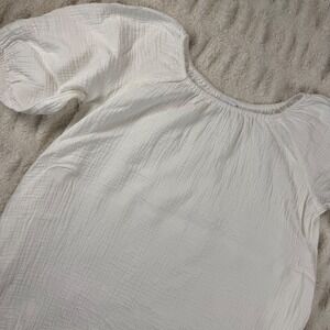 Aritzia Little Moon White Cotton Gauze Puff Sleeve Blouse XS 125248